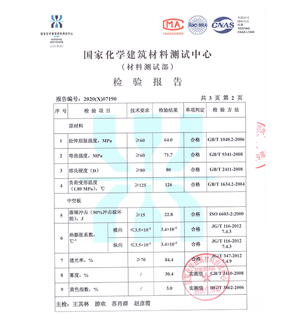 濟南耐力板證書